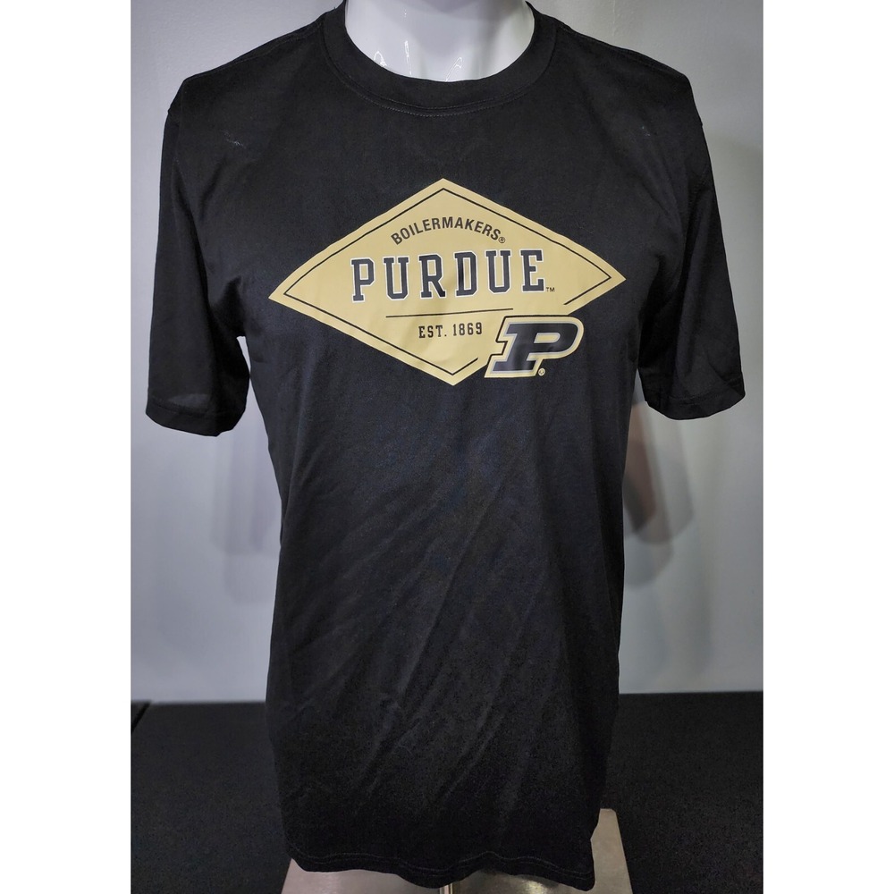 Purdue Boilermakers T-Shirt Mens Size Medium Black Nike Dri-Fit Short Sleeve